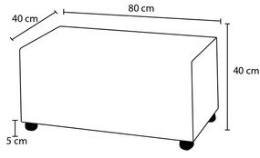 Pouffe Genma Gabbana – Branco – 80x40x40 cm
