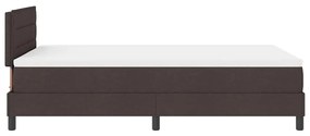 Cama Box Spring com Colchão Castanho Escuro 120x190 cm Tecido