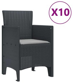 Conjunto de Jantar para Jardim com Almofadas 11 pcs