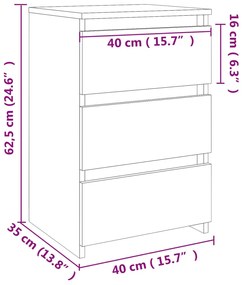 Mesa cabeceira 40x35x62,5 cm derivados madeira carvalho sonoma