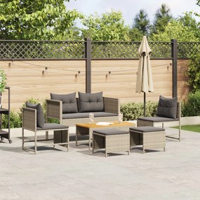 vidaXL Conjunto de Sofás para Exterior Cinza claro e cinza escuro