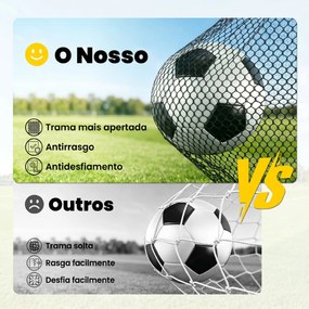 Baliza de Futebol para Jardim 300x120x200 cm com Rede Resistente, Estrutura Metálica e Estacas, Preto