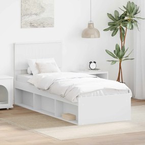 vidaXL Estrutura da Cama Branco 75 x 190 cm Madeira de Pinheiro Sólida