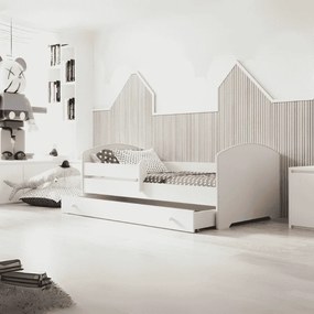 Cama infantil Luk 140x70 com gaveta branca - colchão e estrado incluído