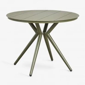 Round Aluminum Dining Table Valerie Verde Azeitona Intenso & Ø100 Cm - Sklum