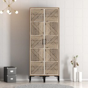 Roupeiro Kumsal PP – Nogal e Creme – 80x47,5x201,4 cm
