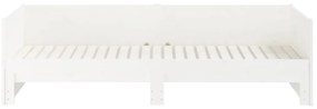 Estrutura sofá-cama de puxar 2x(80x200) cm pinho maciço branco