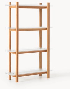 Estante grande em madeira de carvalho com prateleiras de vidro Alex