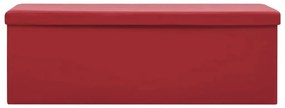 Banco de arrumação dobrável PVC vermelho tinto