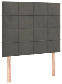 Cama com molas/colchão 80x200 cm veludo cinza-escuro