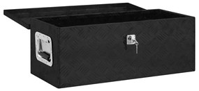 Caixa de arrumação 70x31x27 cm alumínio preto