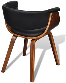 Cadeiras jantar 2 pcs madeira curvada e couro artificial