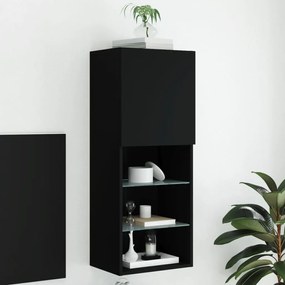 vidaXL Móvel de TV com luzes LED 40,5x30x102 cm preto