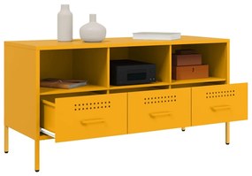 Móvel de TV 100,5x39x50,5 cm aço amarelo mostarda