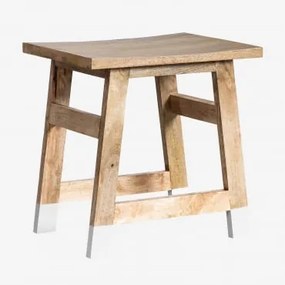Banqueta Baixa Em Madeira De Mangueira Pid Branco - Sklum