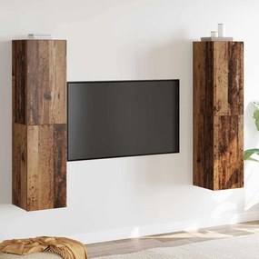 vidaXL Conjunto de móvel de TV 4 pcs Madeira antiga 30.5 x 30 x 60 cm