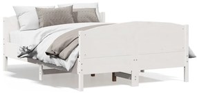 vidaXL Cama sem colchão 120x190 cm madeira de pinho maciça branco