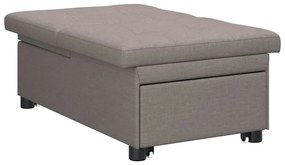 Sofá Cama 3 em 1 com Design Retrátil em Tecido Taupe