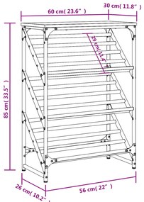 Sapateira 60x30x85 cm derivados de madeira cinzento sonoma