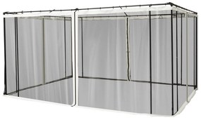 Outsunny 4 painéis laterais 335x207 cm para tenda de jardim com mosquiteira zíperes e anéis preto
