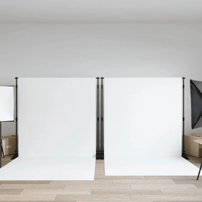 vidaXL Suportes para fundos fotográficos 2 pcs 254x243 cm aço preto