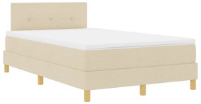 Cama Box Spring com Colchão Creme 120x200 cm Tecido