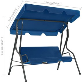 Baloiço de jardim 170x110x153cm tecido azul-escuro