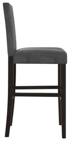Cadeiras de bar 2 pcs madeira de seringueira maciça e tecido