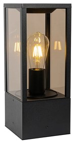 Candeeiro de pé para exterior preto fumê 40 cm IP44 - Charlois Moderno