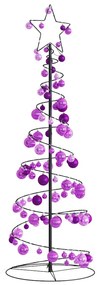 vidaXL Árvore de Natal LED com Baubles 100 LEDs Branco Quente 150 cm