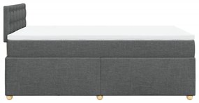 Cama boxspring com colchão 120x190 cm tecido cinzento-escuro