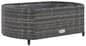 4 pcs conjunto sofás de jardim c/ almofadões vime PE cinzento