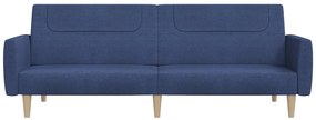 Sofá-cama de 2 lugares tecido azul