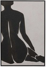 Quadro em tela emoldurado pintado à mão Nude