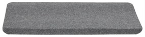 Tapetes de escada autoadesivos 15 pcs 65x24,5x3,5 cm cinzento