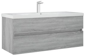 Móvel p/ lavatório 100x38,5x45cm derivados madeira cinza sonoma