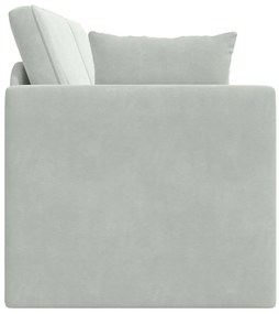 Sofá Cama de Chão 2-em-1 Cinza Claro 213x144x60 cm Veludo