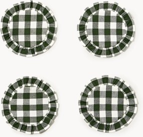 Bases para copos de Natal com folhos Nadine, conjunto de 4