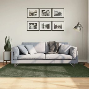 vidaXL Tapete pelo curto macio lavável HUARTE 140x200cm verde-floresta