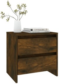 Mesa de cabeceira 2 pcs derivados de madeira carvalho fumado