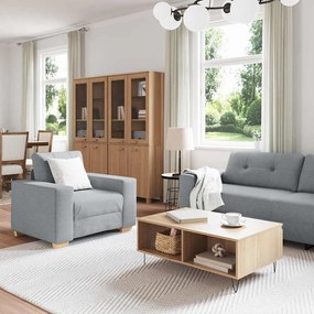vidaXL Conjunto de Sofás com almofada 3 pcs Cinzeto tecido