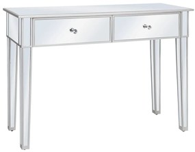 Mesa consola espelhada em MDF e vidro 106,5x38x76,5 cm