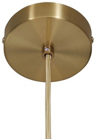 Candeeiro suspenso Hotel Chic dourado com vidro branco opalino 6 luzes - Monaco