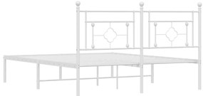 Estrutura de cama com cabeceira 160x200 cm metal branco