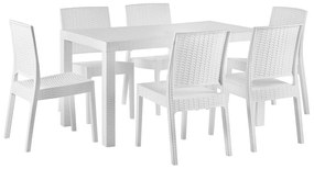 Conjunto de jardim com mesa e 6 cadeiras brancas FOSSANO Beliani