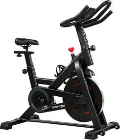 SPORTNOW Bicicleta Estática para Casa com APP Resistência Magnética Ajustável Ecrã LCD Assento e Guiador Ajustáveis Rodas | Aosom Portugal