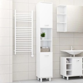 vidaXL Armário casa de banho derivados de madeira branco brilhante