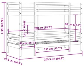 Beliche 80x200 cm madeira de pinho maciça branco