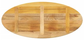 Tampo de mesa oval 140x50x3,8 cm madeira de mangueira maciça