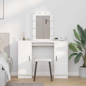 Mesa de Maquagem com Luzes LED Branca 102x33x135 cm